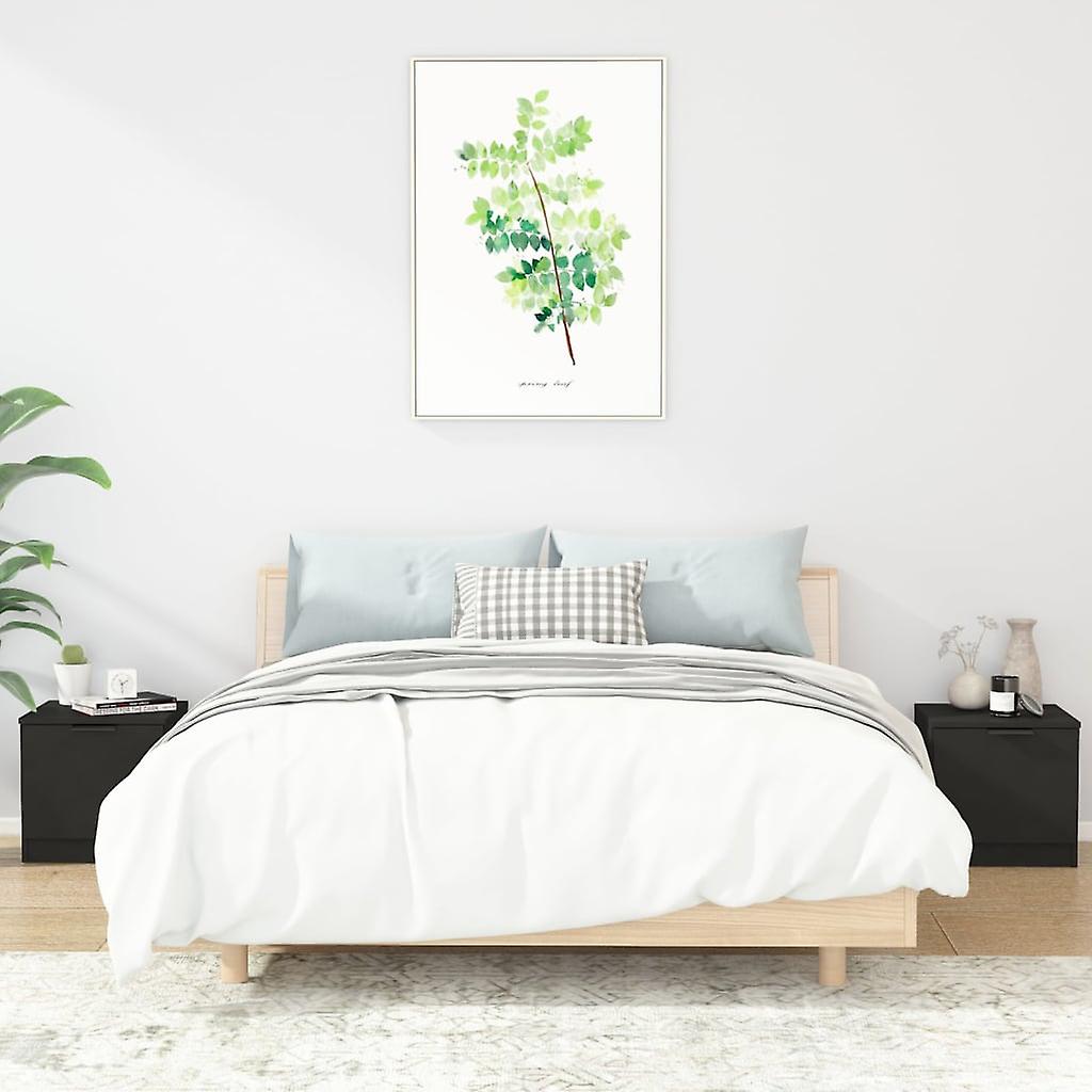 Tables de chevet 2 pcs Noir 40x39x40 cm