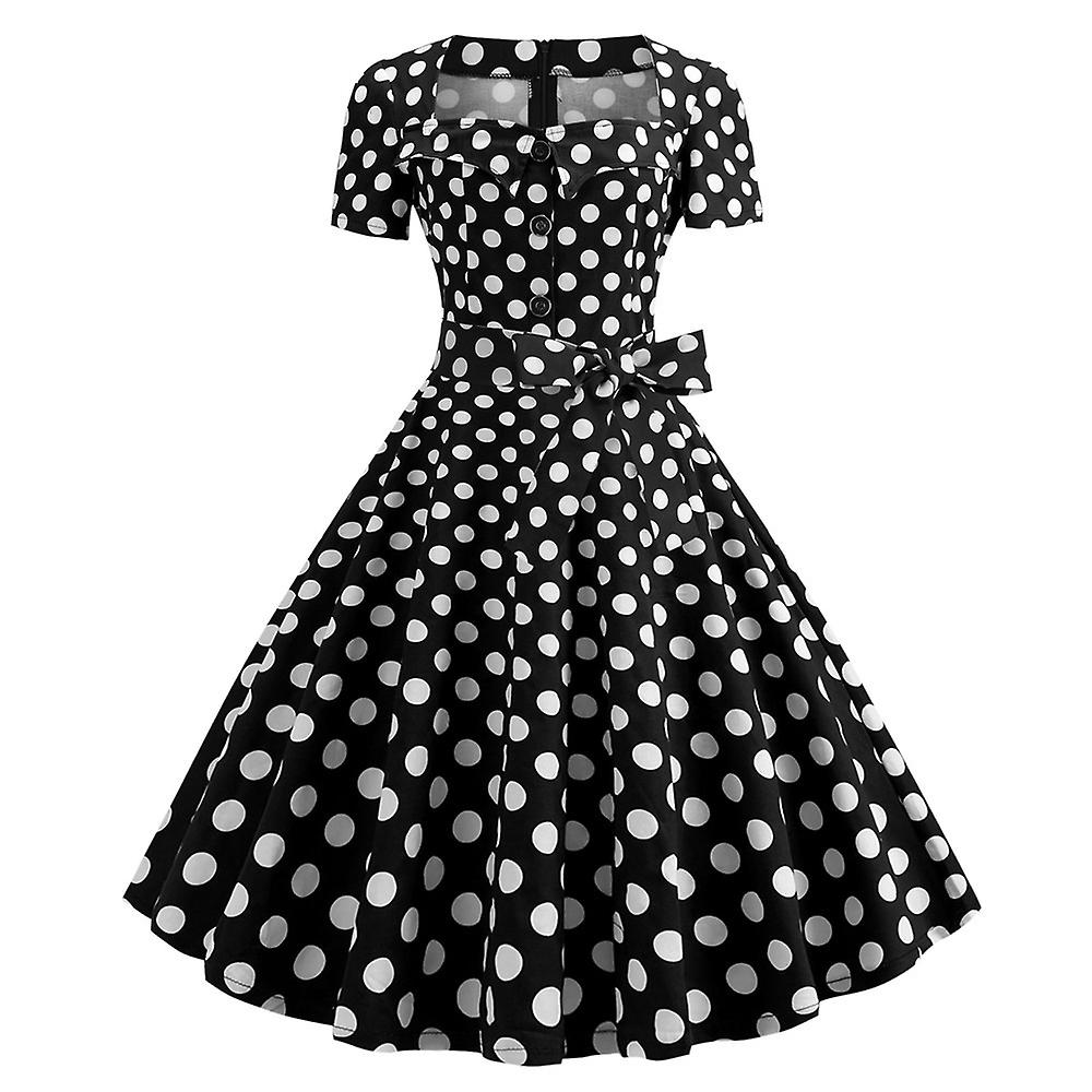 Retro Polka Dot Rock Swing Klänning