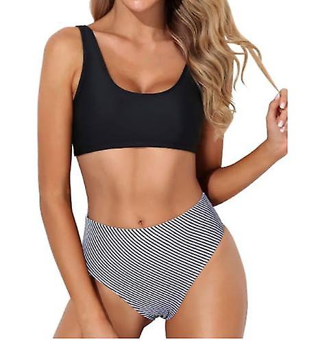 Femmes Deux Pices Bikini Maillot de bain Taille Haute Maillot de bain avec bas pour dames