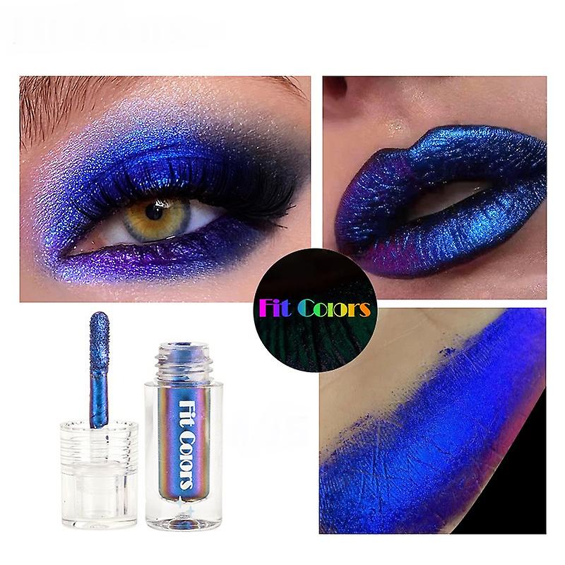 Glitter Liquid Eyeshadow, Chameleon Metallic Eyeshadow Multicolor Shifting, Highly Pigmented, Long Lasting With No Creasing Multichrome Holographic Ey