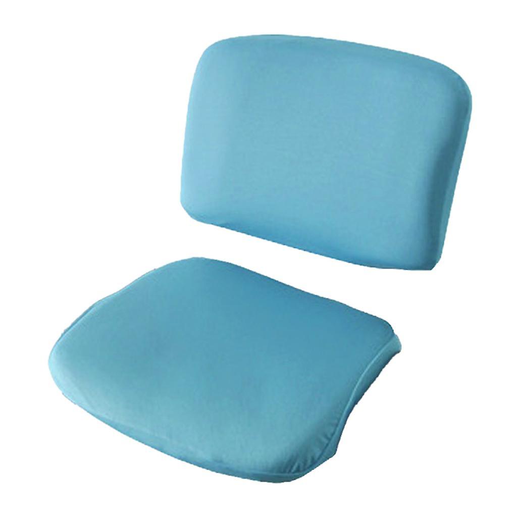 1 Set Split Design Stretchable Office Computer Chair Covers Slipcover Blue