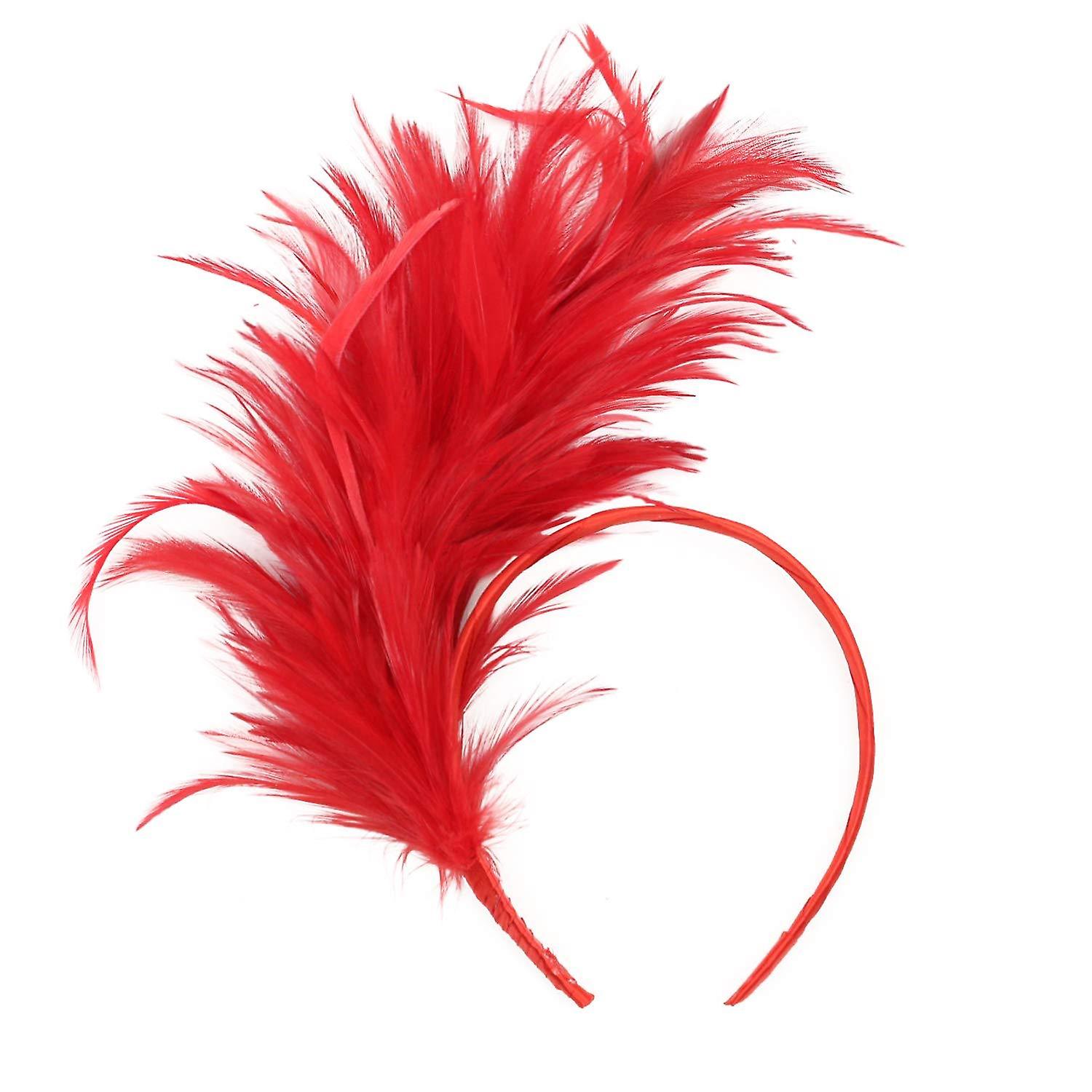 1920s Vintage Colorful Burlesque Headpiece Flapper Ostrich Feather Fancy Headband flapper headpiece