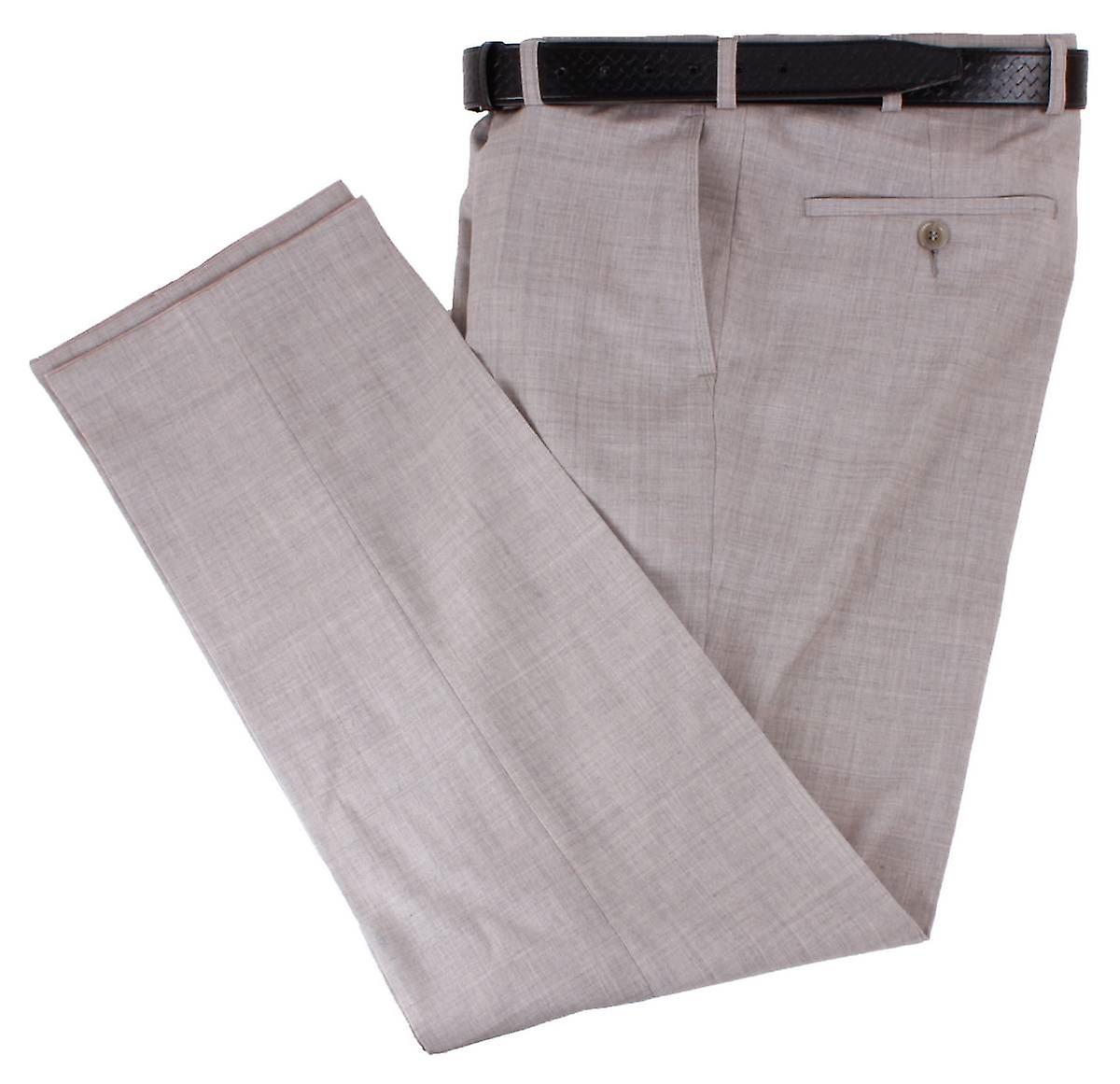 BRUHL Robert Lightweight Wool Mix Smart Trousers - Putty Beige
