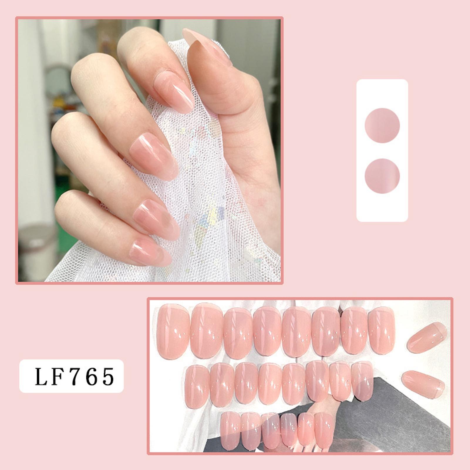 Clear Solid Pink Press-on Nails Ultra-flexible Long Lasting Fake Nails