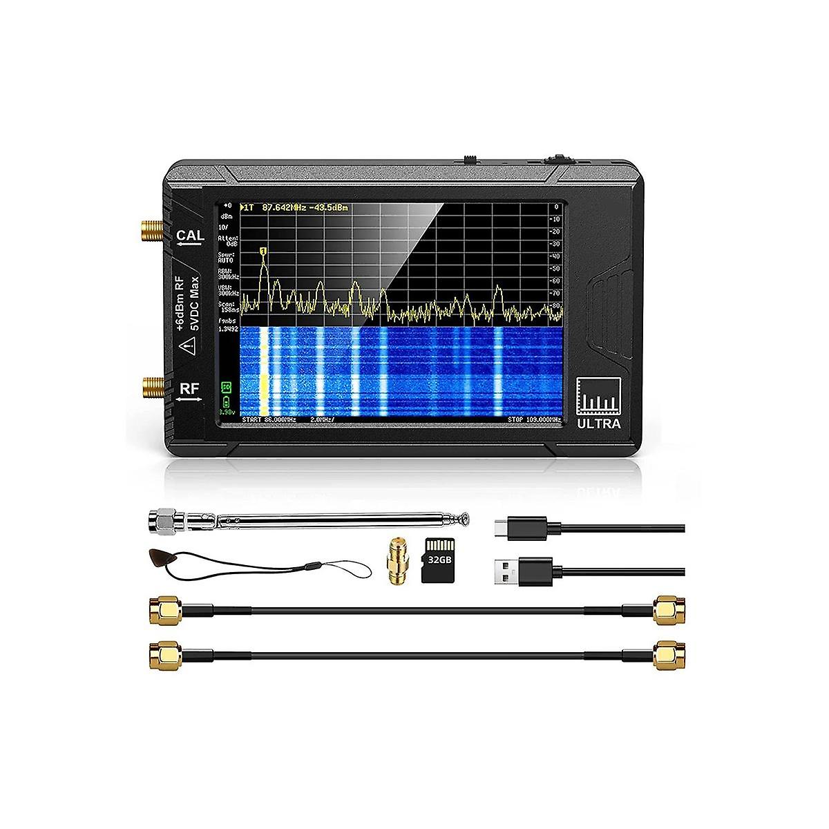 Ultra 4Inch Spectrum Analyzer Handheld TINY SA Frequency Analyzer 100KHz-5.3GHz Add 32GB Card Netwo