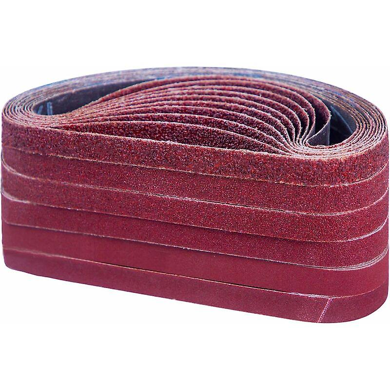Sanding belts 13 x 457 mm, belt set (10 x grit 40/60/80/120/180/240 each), suitable for belt sanders