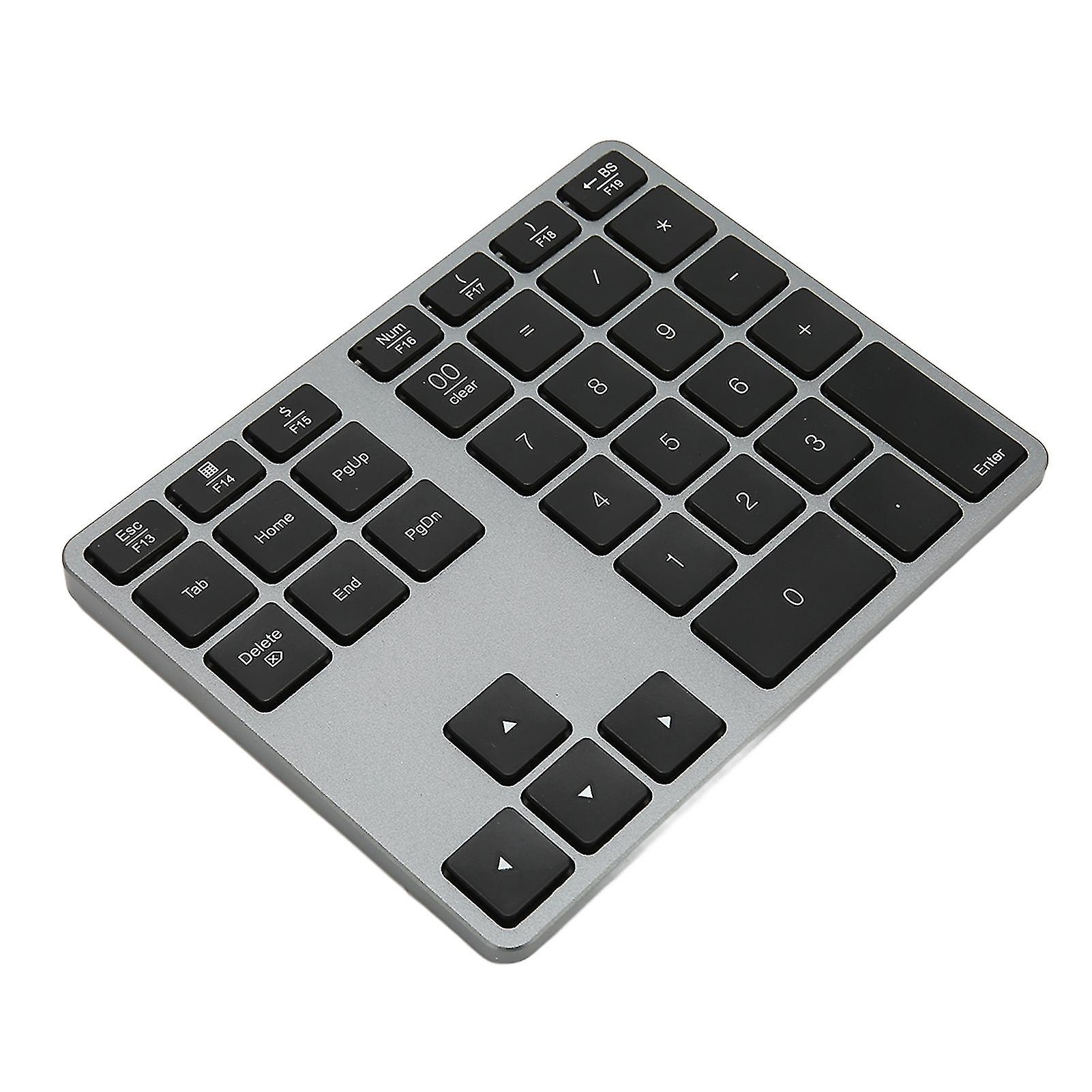 Wireless Number Pad 35 Keys Scissor Switch BT5.0 Aluminium Alloy Case Numeric Keypad for Desktop Laptop Tablet