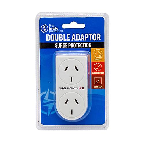 VERTICAL the Brute Power Co with Surge Protection Quality Double Adaptor White