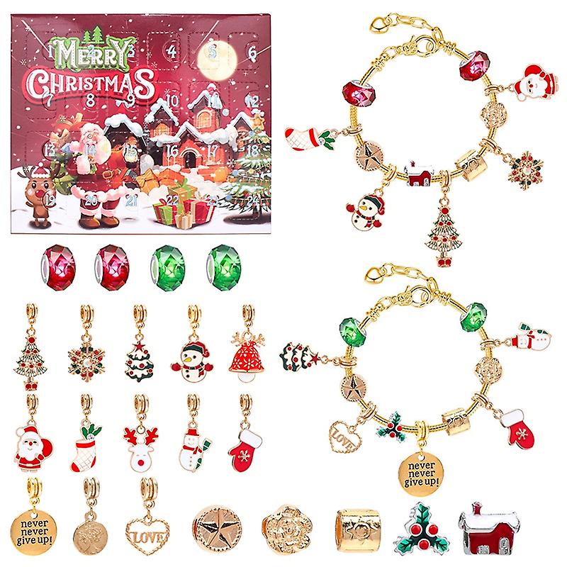 Christmas Advent Calendar Bracelet Girls 24 Days Christmas Countdown Calendar