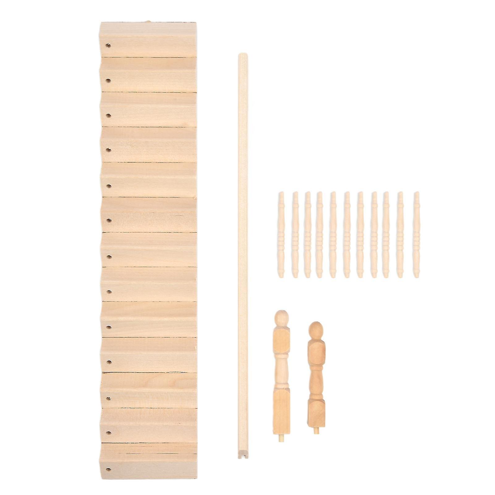 DIY 1/12 Scale Dollhouse Miniature Staircase, Rounded Corners, Birch, Glossy, for Crafts