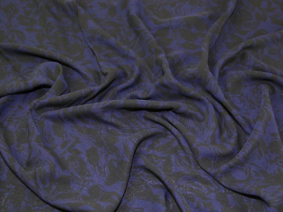 John Kaldor Ice Sheer Chiffon Fabric Indigo & Black - per metre