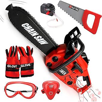 New Life Kids Tool Set Electric Toy Chainsaw With Gloves Toddler Pretend Play Construction Tool Set Toy Tools Set For Kids Toy Gift