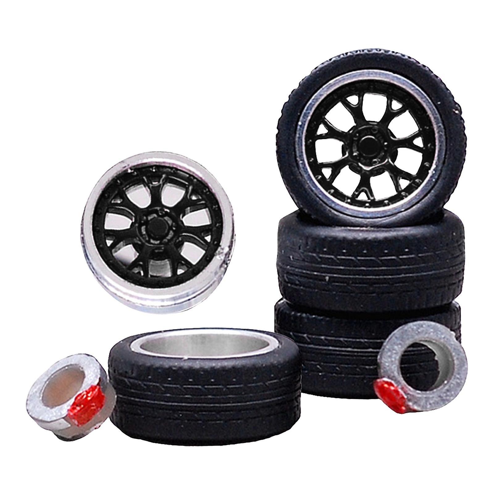 4x RC Wheels Tires Vehicle Accessory Part Rubber Tire for RC Car Crawler silver