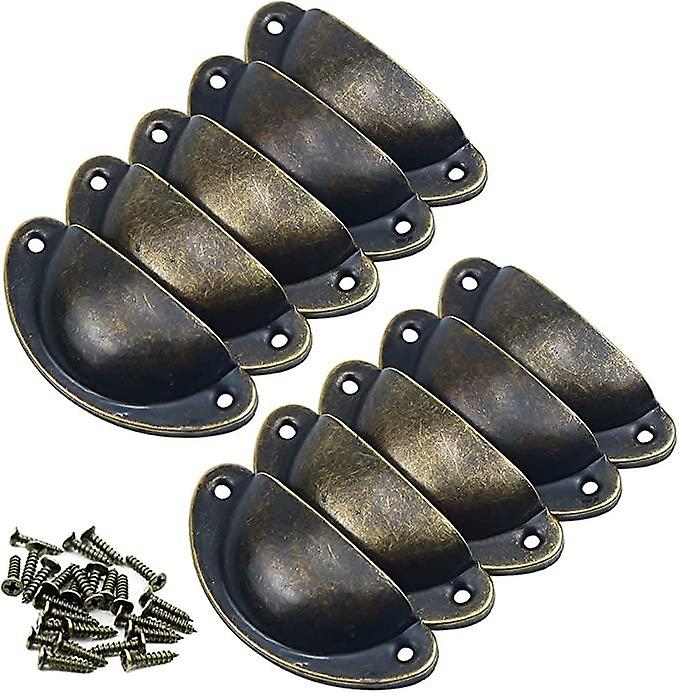 Door Knobs Set of 10 Vintage Cabinet Knobs Pulls Metal Drawer Knobs Shell and Cabinet Knob for Cupbo
