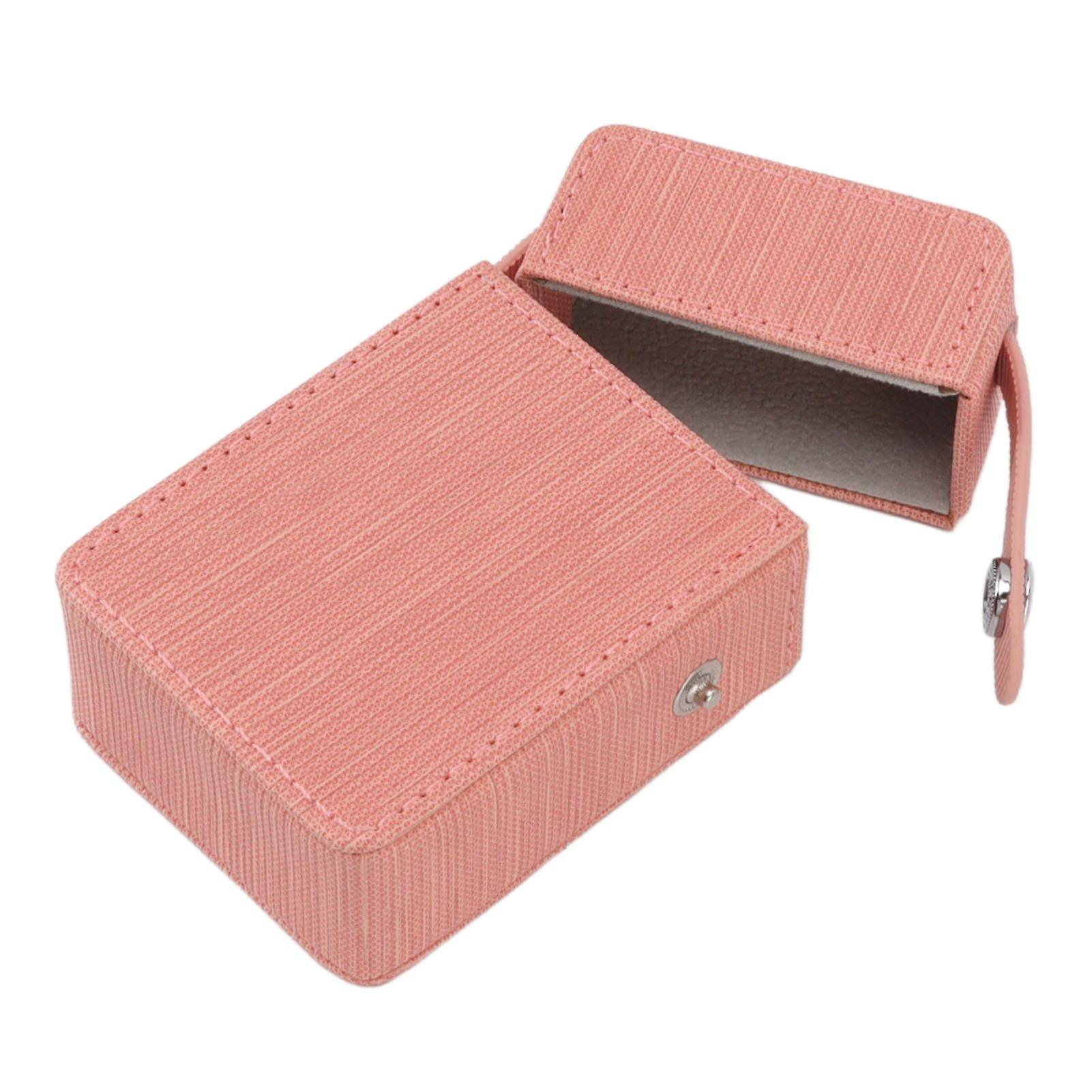 Tragbare PU Zigaretten Box Halter Etui 10x3x6cm Rosa 45g
