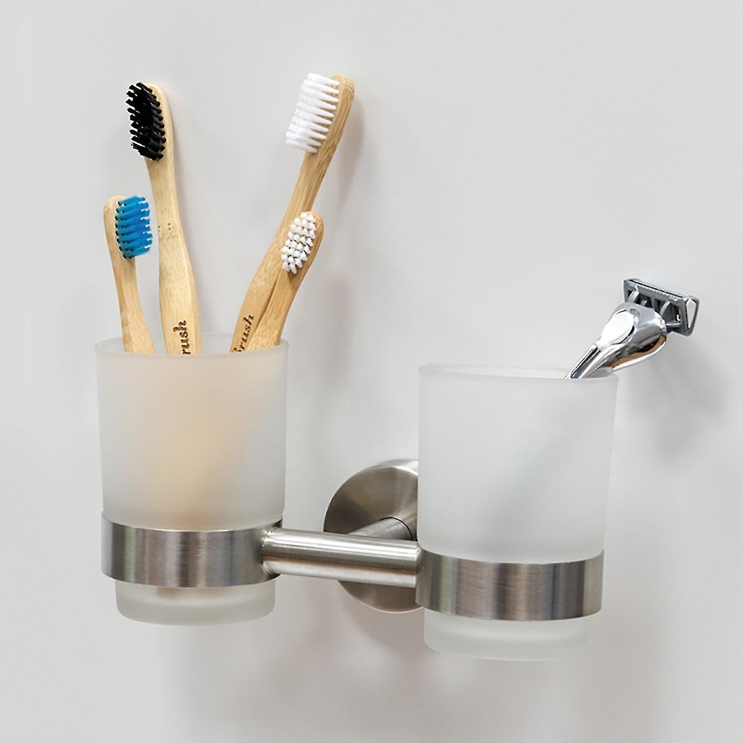 Wonder Worker, Dale - Double Toothbrush Holder Silver