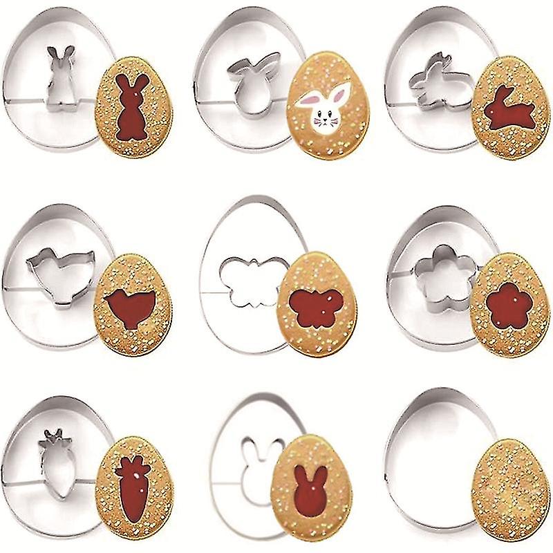 Cookie Cutter Easter 8Pcs - Mini Linzer Stainless Steel Biscuit Baking Cutters