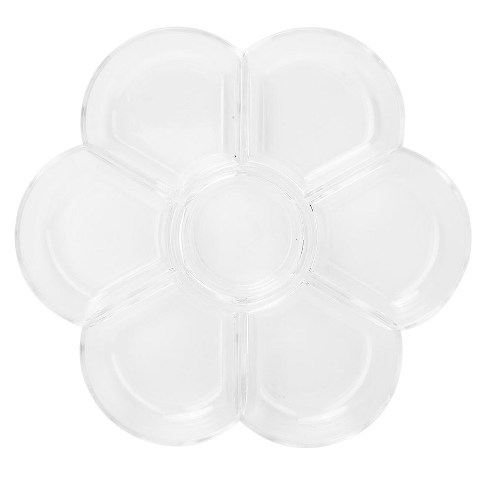 7 Hole Plum Shaped Palette for Oil and Watercolor Painting (Transparent)