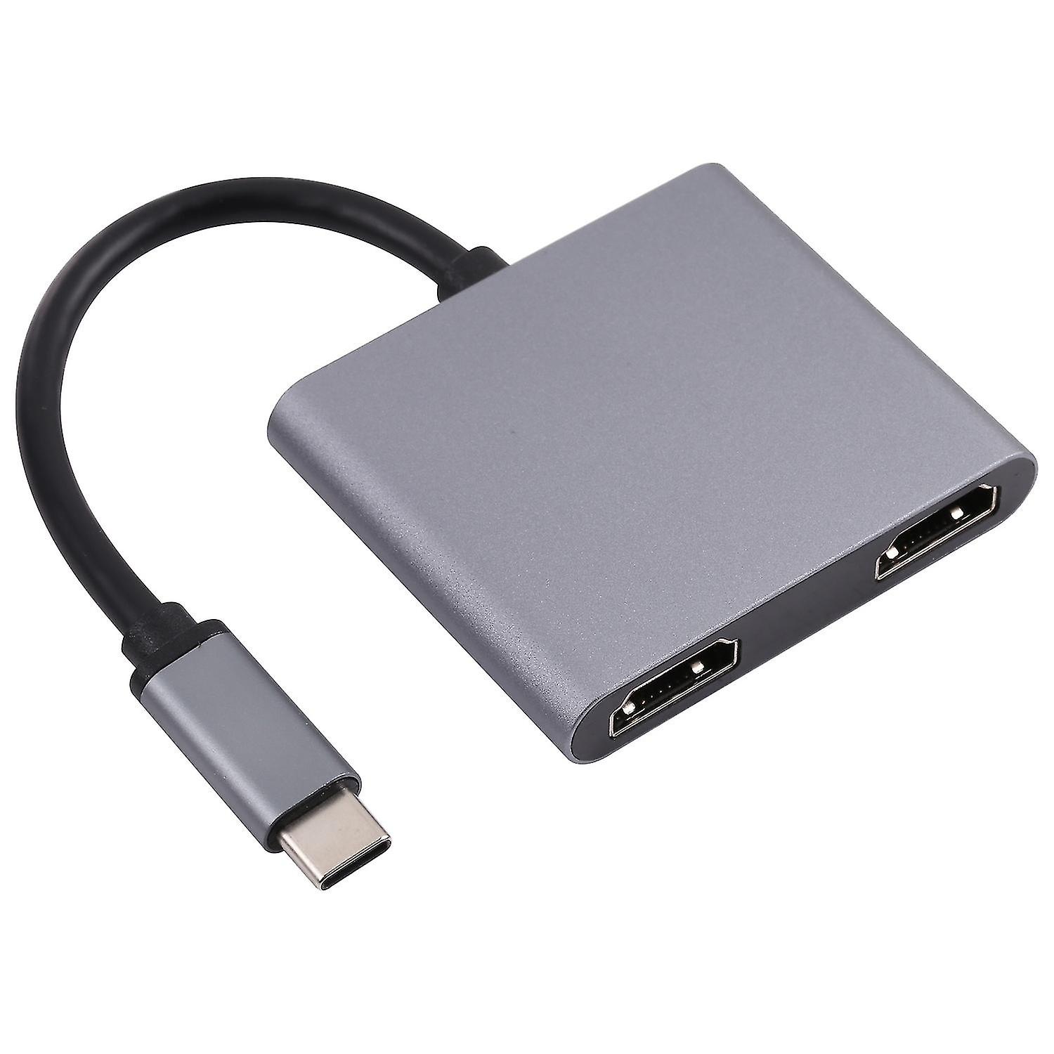 2 in 1 USB-C / Type-C to 2 x HDTV Ports HUB Adapter