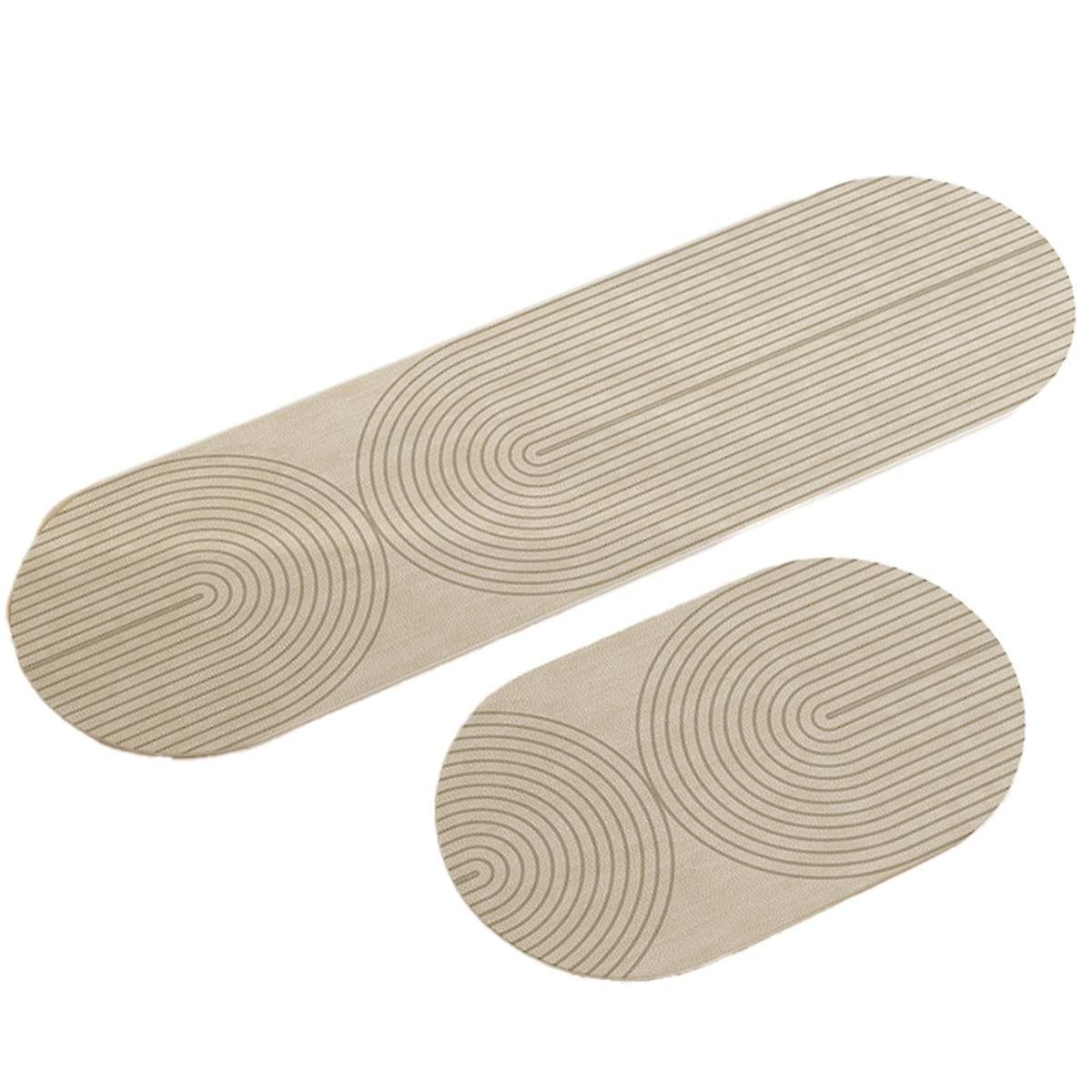 Super Absorbent Kitchen Mat Non-Slip Diatomite Kitchen Rug Elliptical Simple Line Bathroom Mat Kitc