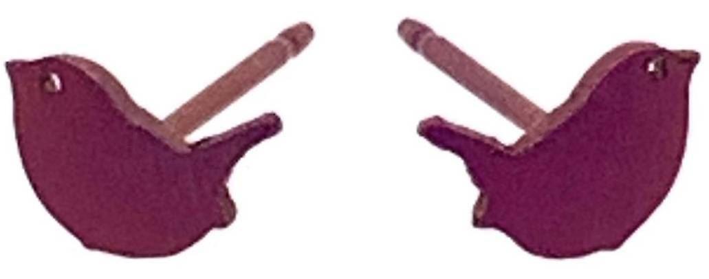 Ti2 Titanium Wren 7mm Stud Earrings - Coffee Brown