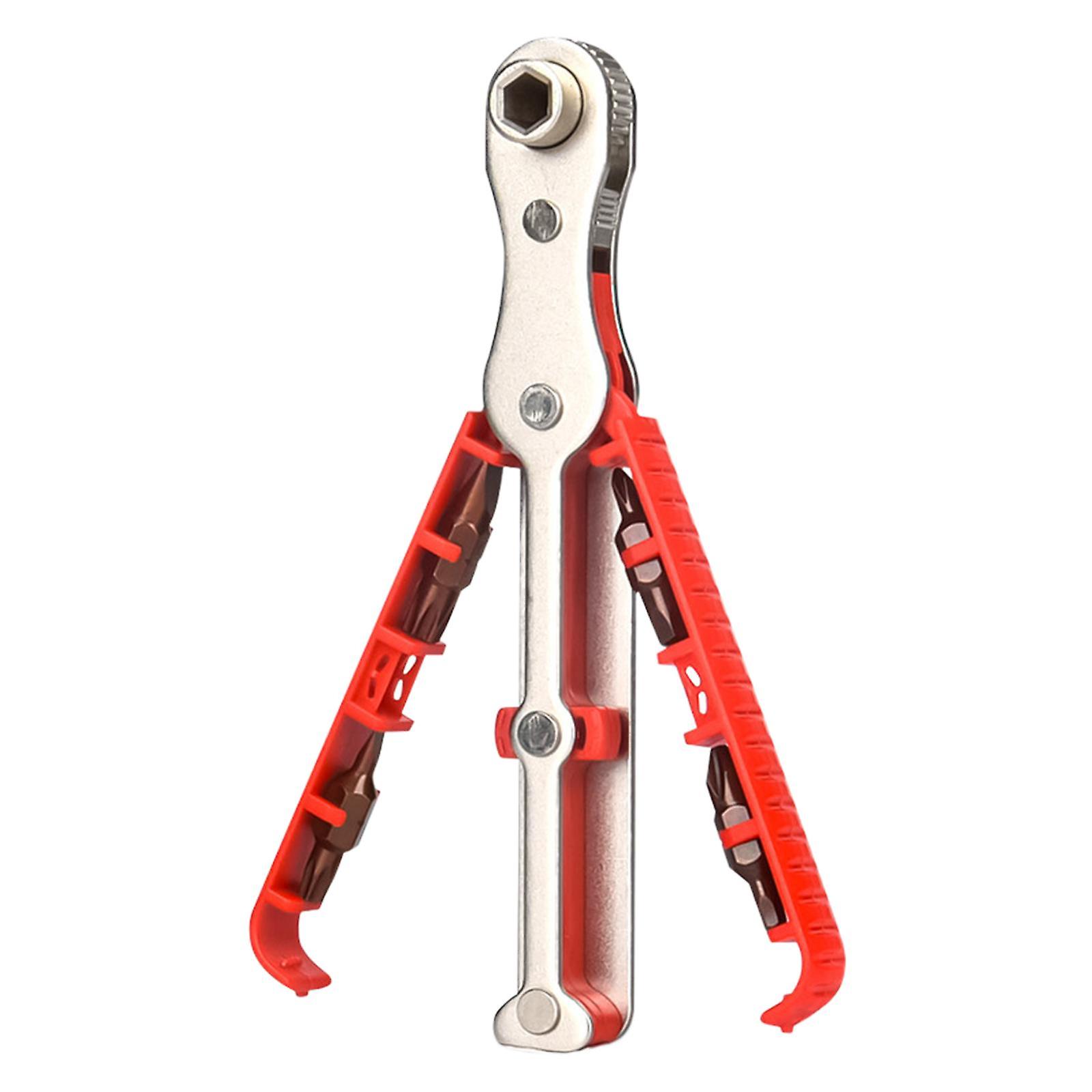 Ratcheting Screwdriver Screw Driver Tool Replaceable Repair Tool Anti Slip Handle Multipurpose Tool Kit 8 in 1 for Garage Car