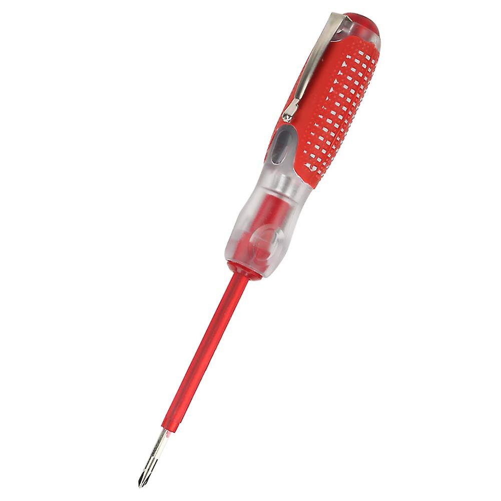 Mains Tester, Electrical Screwdriver Tester Pen,100-500V Voltage Tester Screwdriver Slotted Screw Driver Pen with Skid-Proof Handle - Red