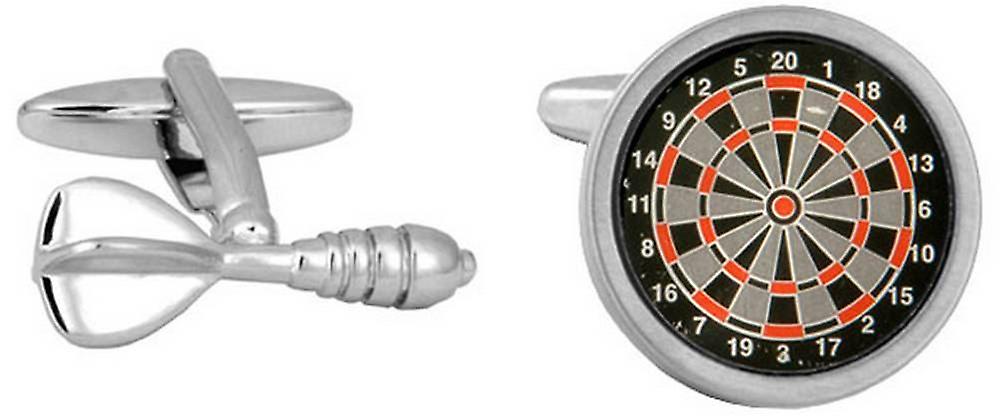 David Van Hagen Dart Board and Dart Cufflinks - Black/Silver