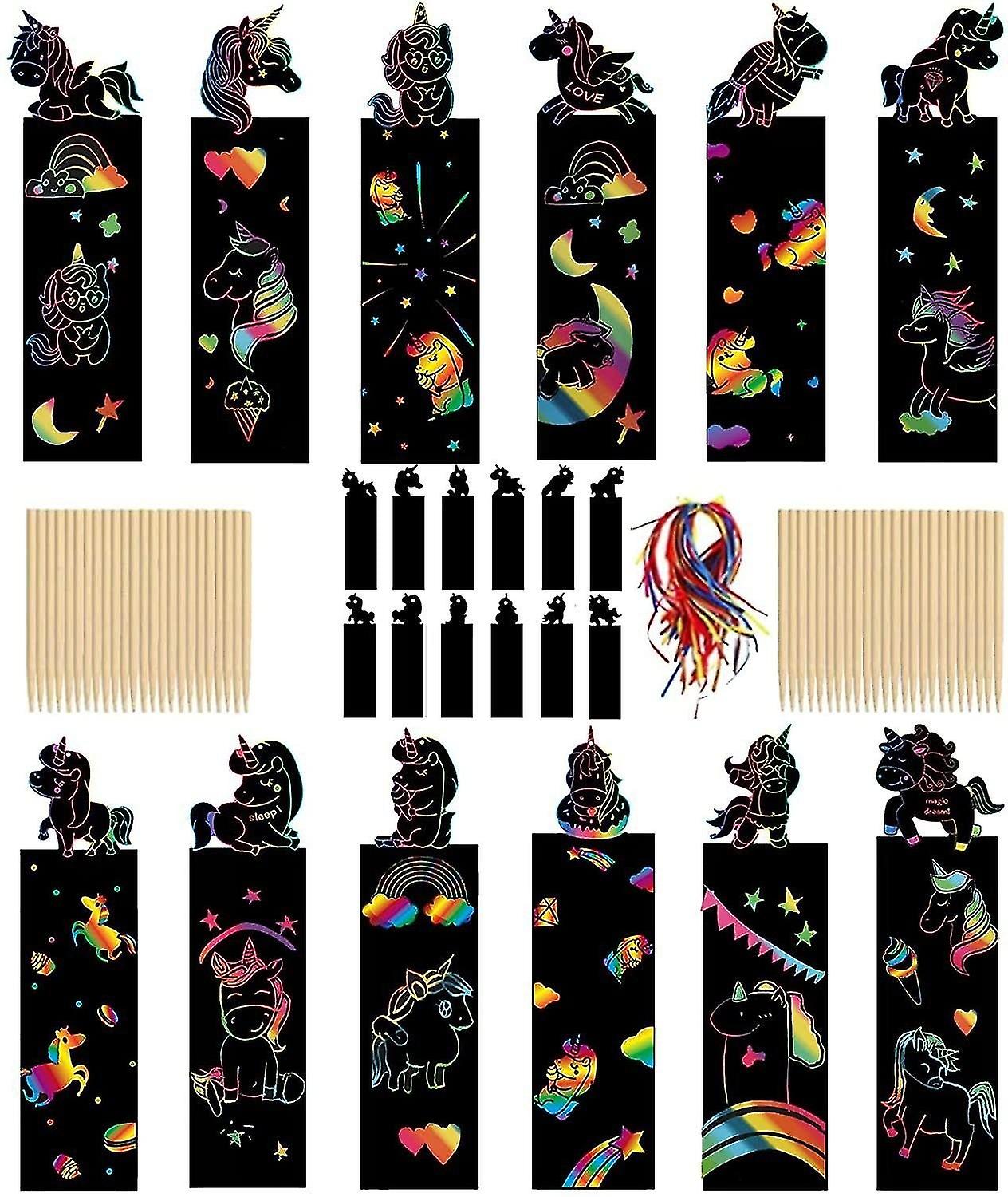 Animal bookmark scratch painting creative DIY colorful scratch paper, children's painting, art suppl