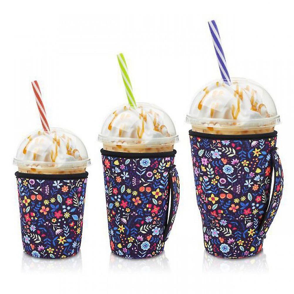 3pcs Reusable Iced Coffee Cup Insulator Sleeve For Cold^ccgv2