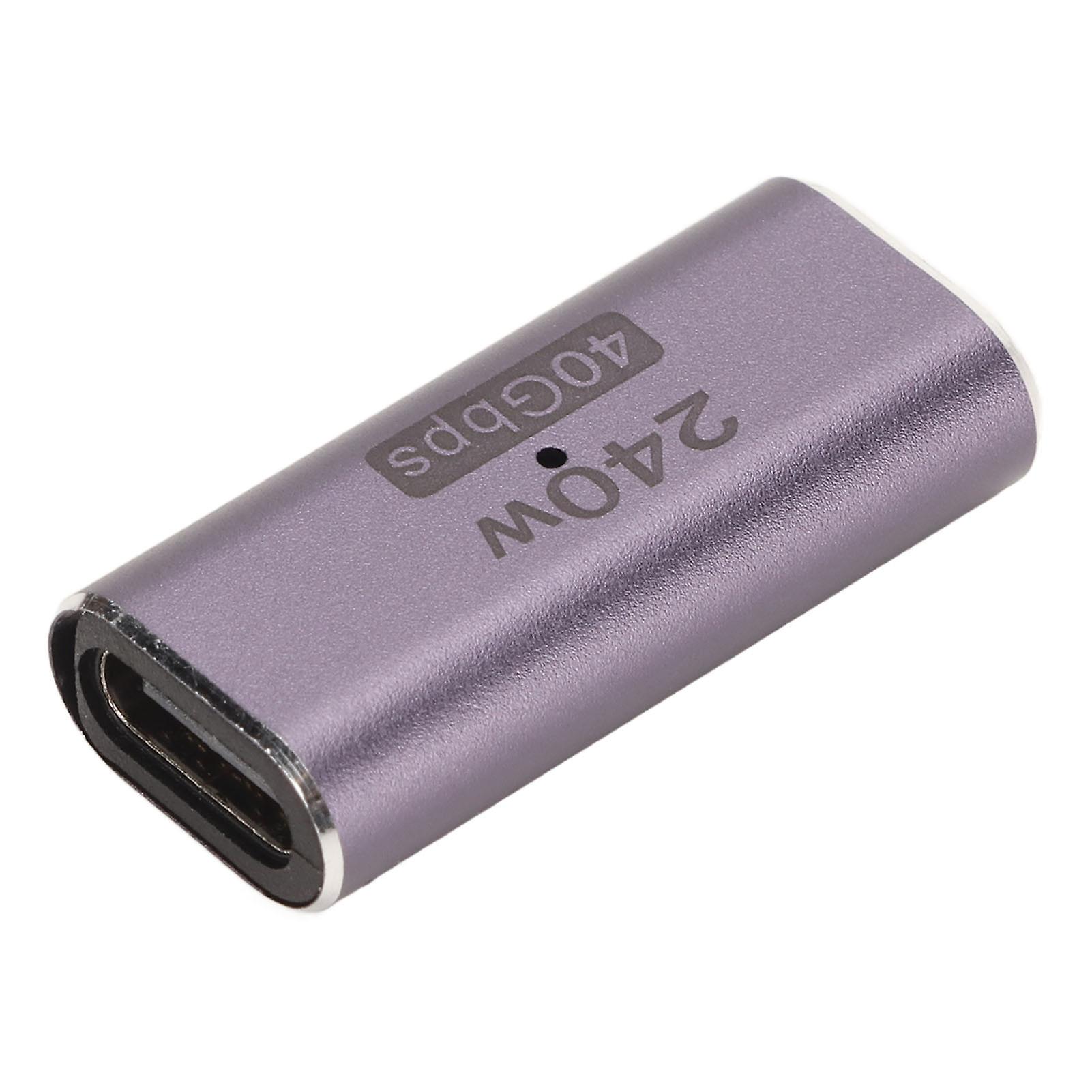 Type C Adapter USB4.0 HD 8K 40Gbps PD240W Fast Charging Aluminum Shell Portable Type C to Type C Adapter for Cell Phone Female to Female, Straight