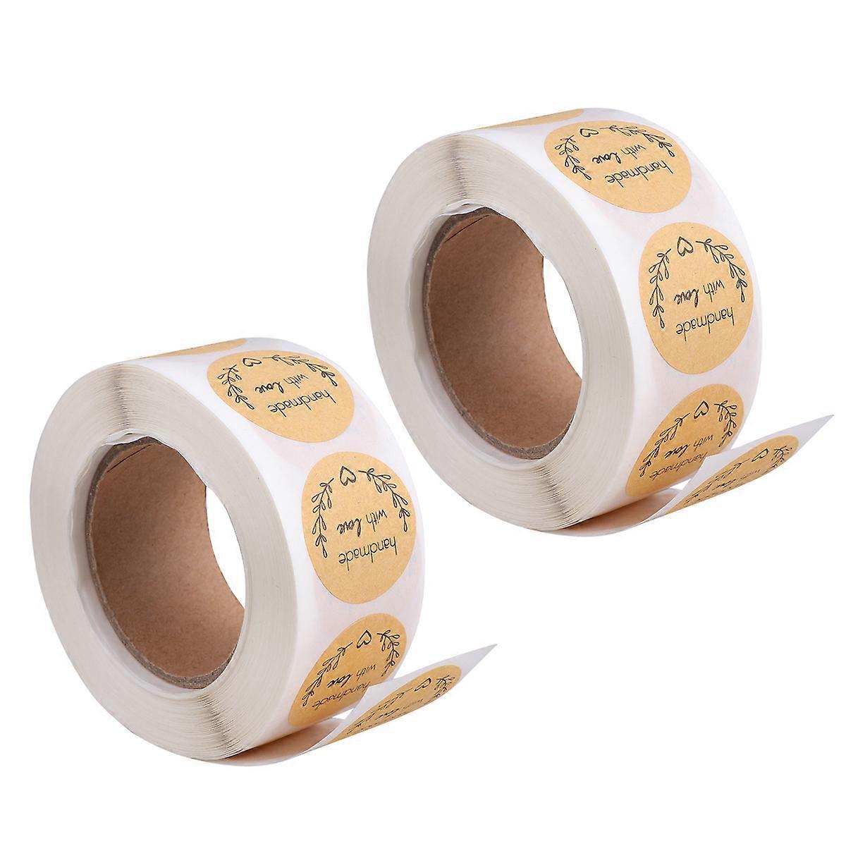 2 Roll Handmade Stickers Handmade Packaging Sticker Rustic Envelope Bakery Sealing Label Seal Labels Decal Stickers