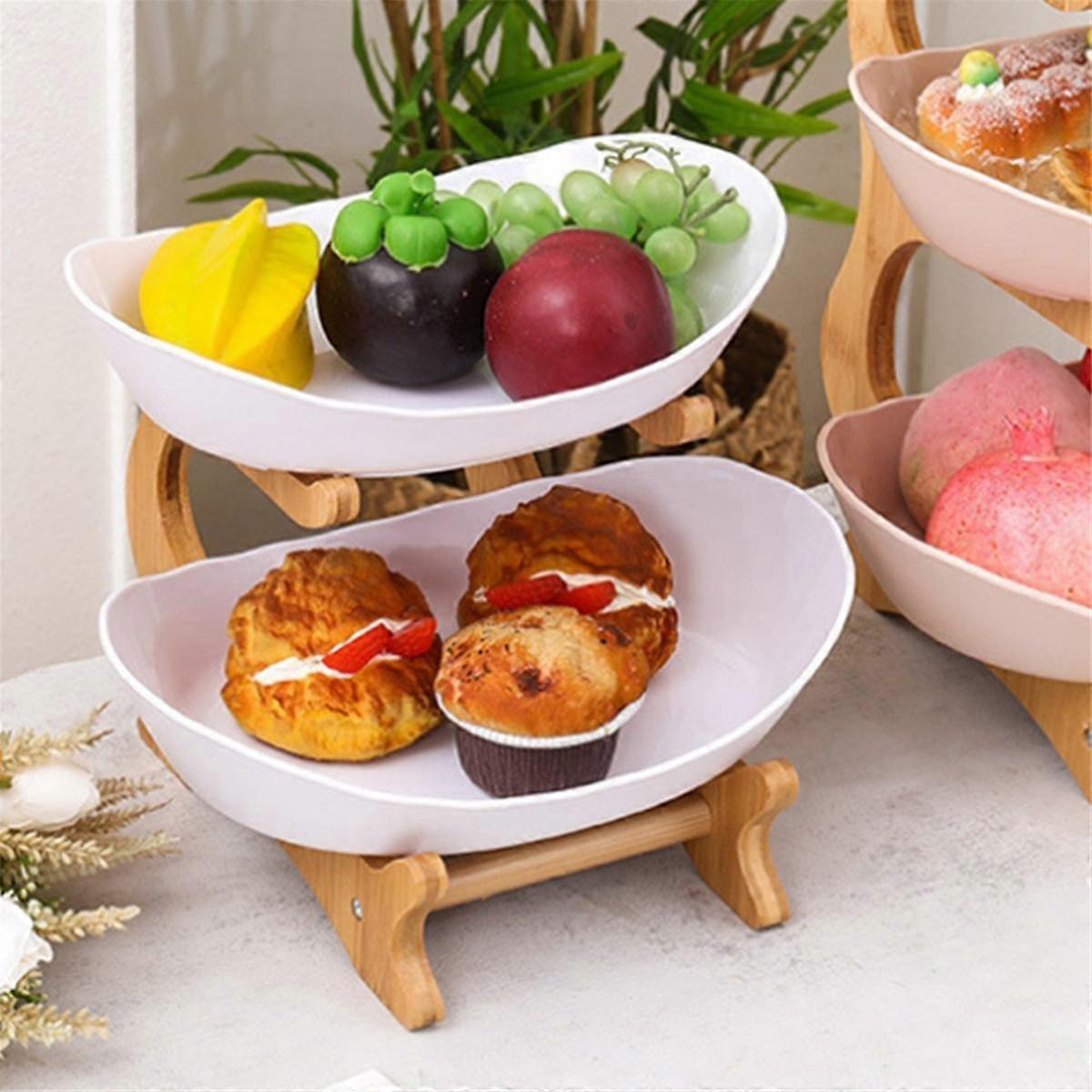 Fruit Tray Racks Table Plates Dinnerware Kitchen Fruit Bowl Partitioned ...