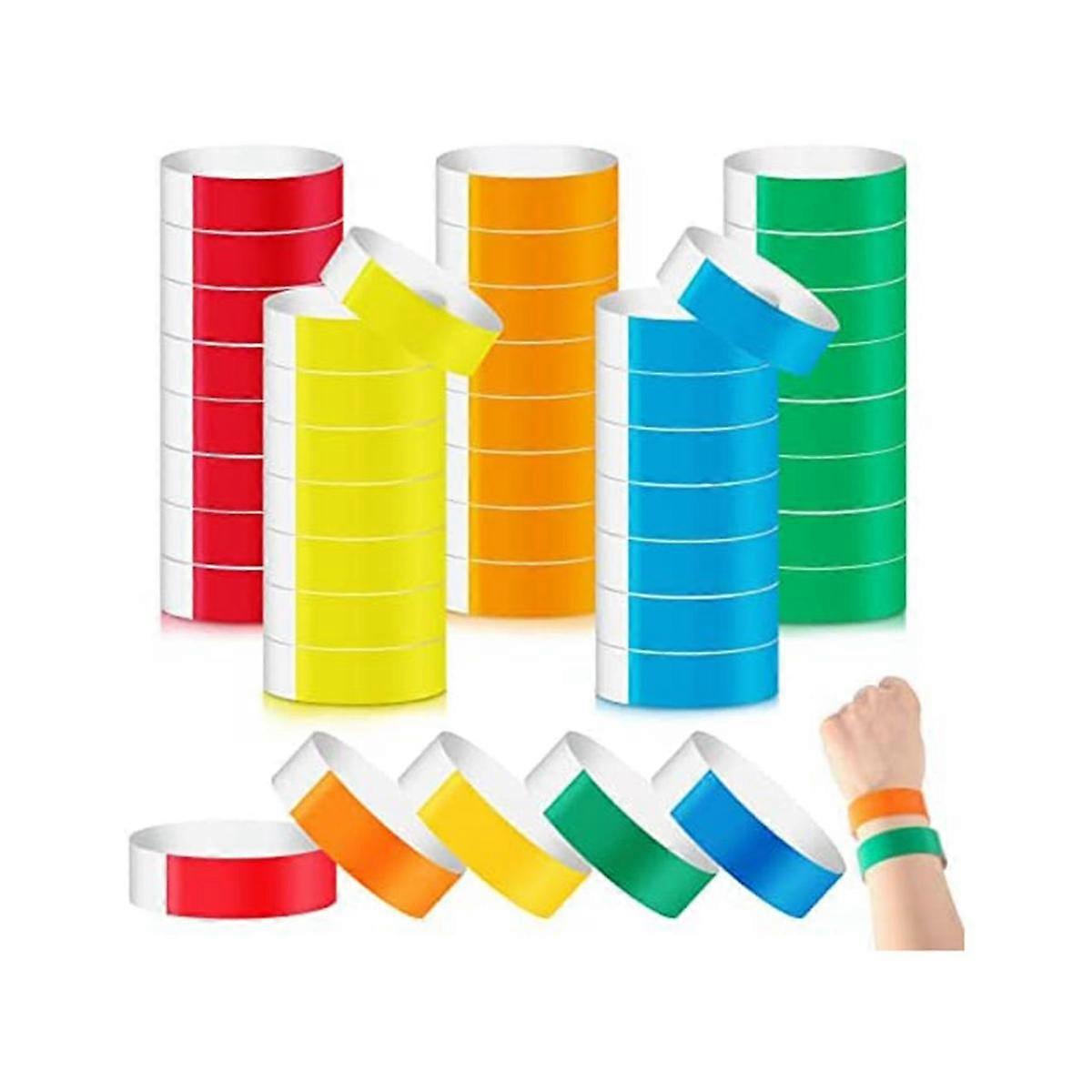 500 Pieces Colored for Events Wrist Bands Paper Bracelets Waterproof Arm Bands for Events Custom Ad