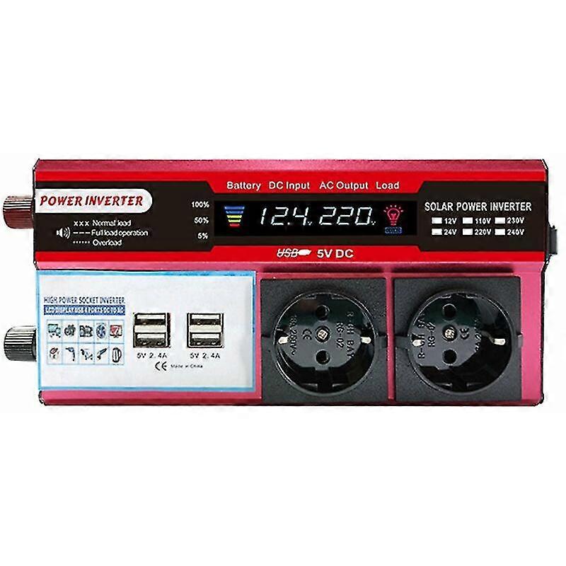 Hocheffizienter Solarstrom-Wechselrichter reiner Sinus-Wechselrichter Home Car RV Solar-Wechselrichter mit LCD-Display 1000W