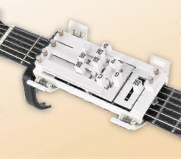 white Upgraded One-key Guitar Chord Trainer Chord Learning Assisted Tool 25 Chords For Beginners