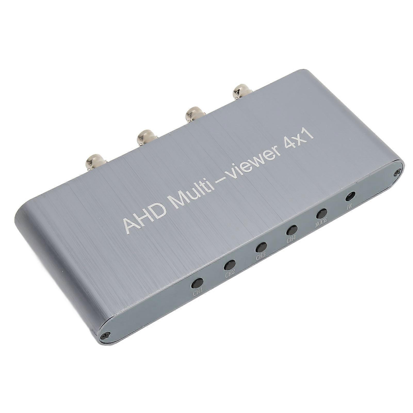 AHD 4x1 Multiviewer Switcher 4 in 1 Out 1080P At 60Hz AHD 4x1 Multi Switcher with Remote Control 100240V EU Plug