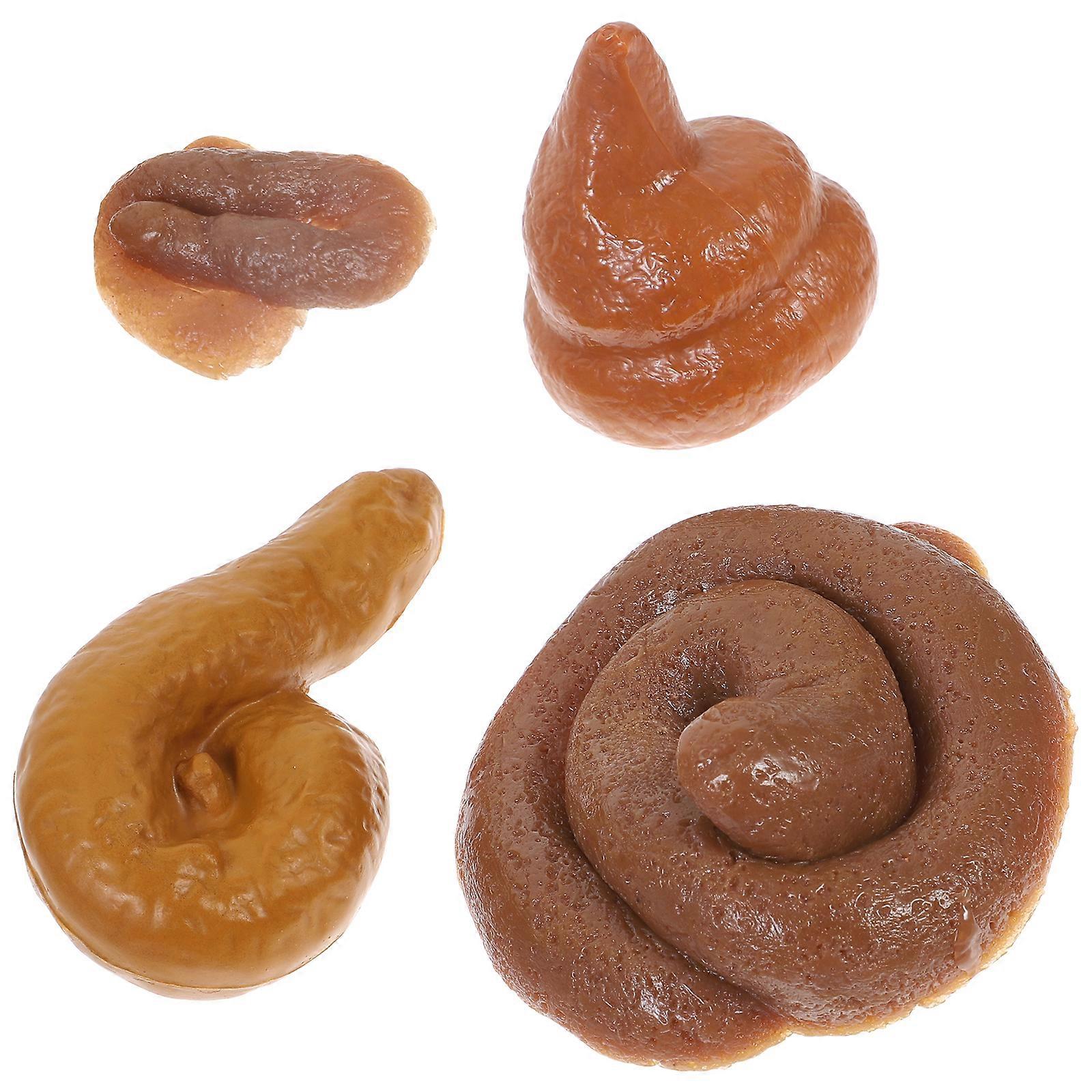 4 قطع وهمية أنبوب وهمية الكلب براز مزحة الدعائم لعيد الهالوين يوم كذبة أبريل مزحة الحزب