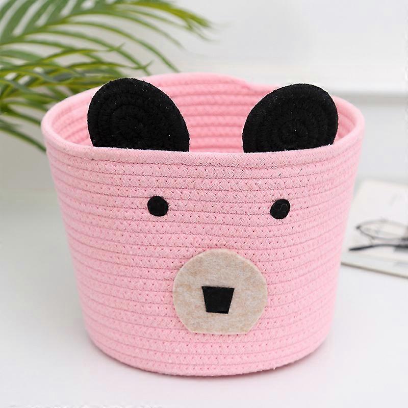 Home desktop storage box foldable cotton rope storage basket (D, style)