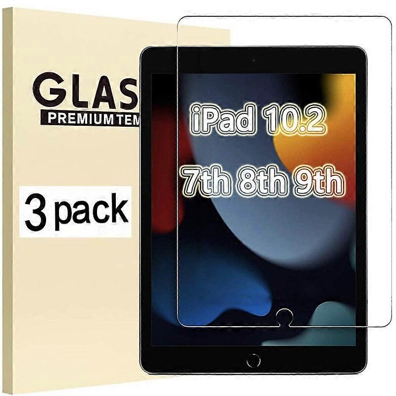 (3 Pack) Tempered Glass For Apple iPad 7 8 9 10.2 2019 2020 2021 7th 8th 9th Generation Tablet Screen Protector Film Screen Protectors