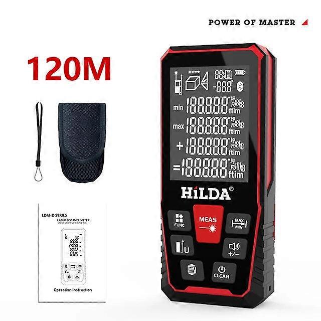Hilda 100m 120m Rangefinder Digital Tape Laser Distance Meter Range Finder Test Tool Building Measure Ruler