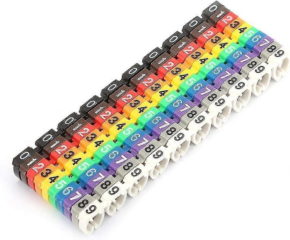 Cablu Label, 0 ~ 9 Numărul codificate Digital Clip, c Tip din plastic colorat cablu Marker, anti-loose (6.0mm 100pcs)