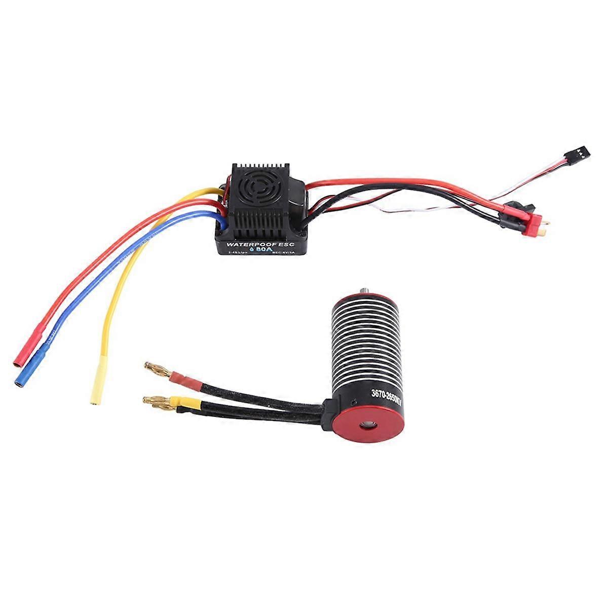80A Brushless Motor ESC Combo 3670 Motor for 1/10 RC Drift Racing