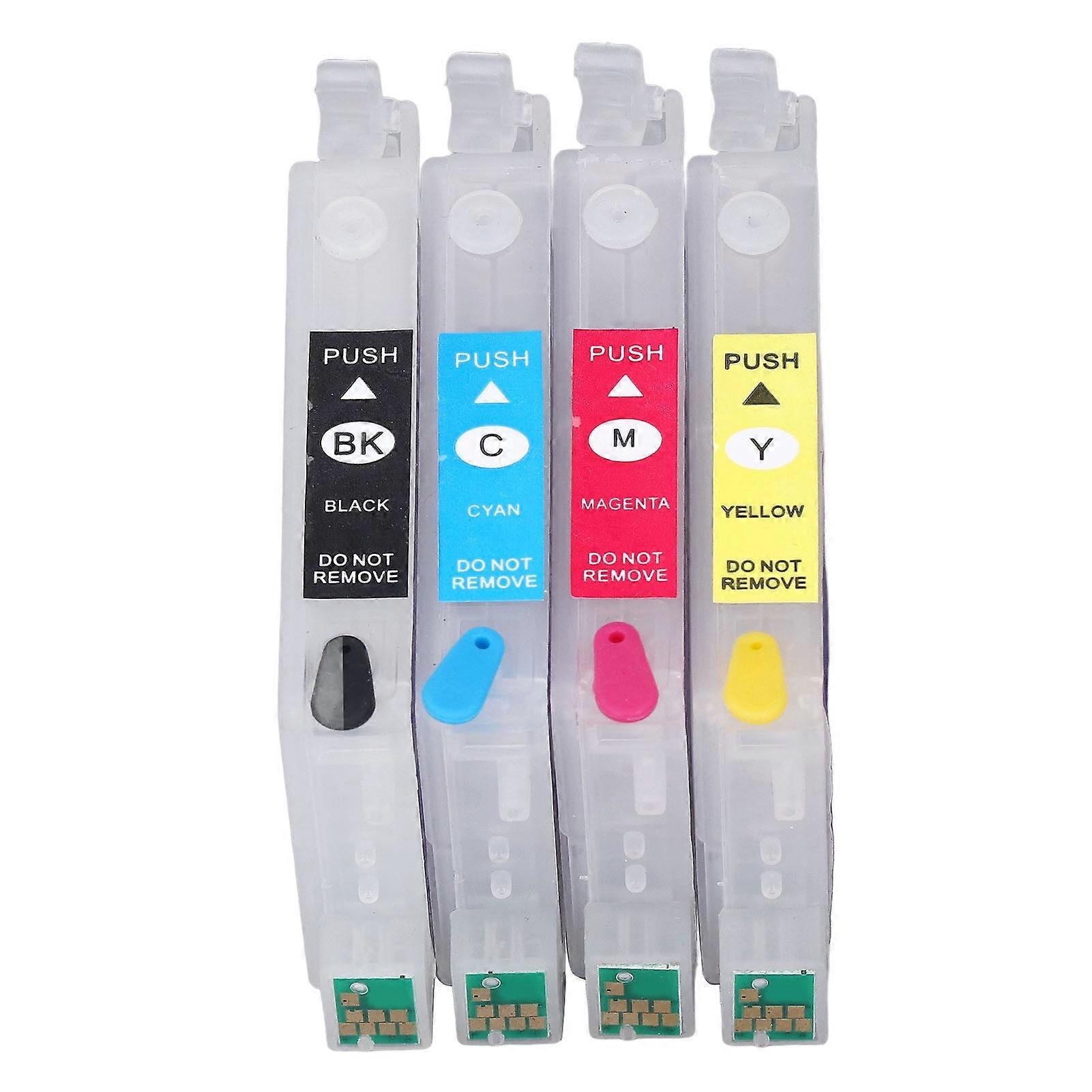 4Pcs Ink Cartridge BK C M Y 4 Colors Reusable Printer Cartridge with Permanent Chip T0461 T0472 T0473 T0474