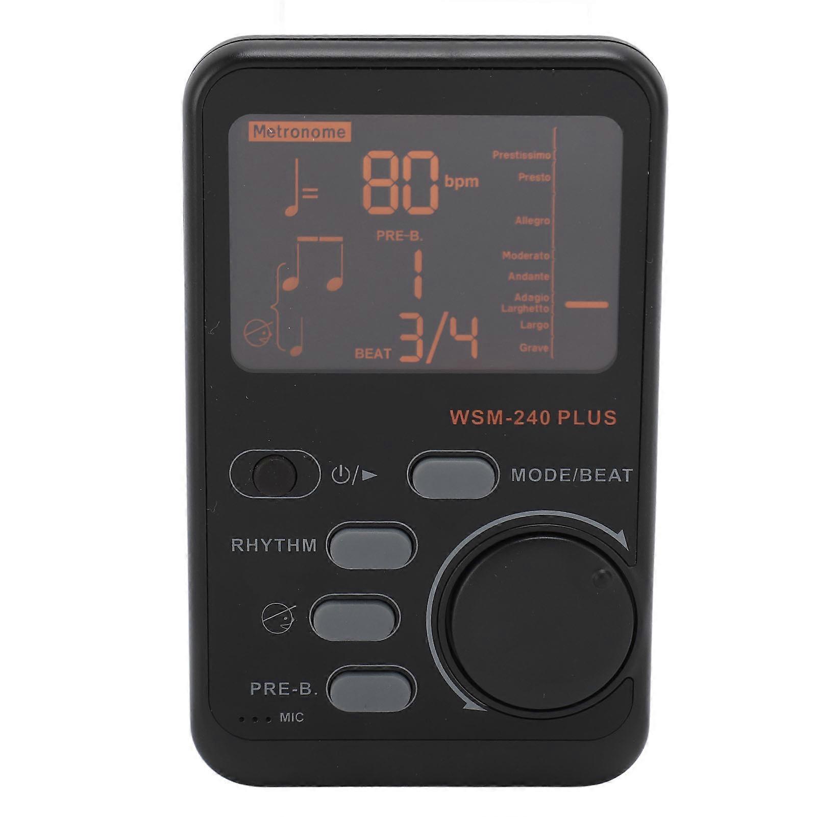 WSM 240 Metronome Tuner A4 430 to 450Hz 3 in 1 Digital Metronome Tuner Tone Generator for Guitars Bass Violin