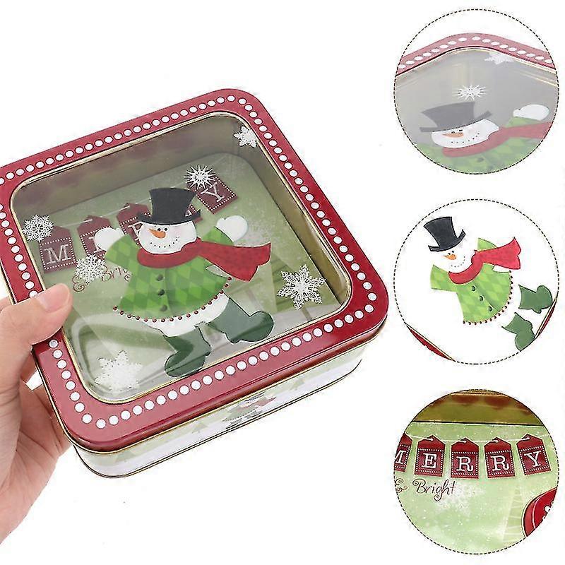 1pc square tinplate candy box gift packing box christmas baking wrapping box