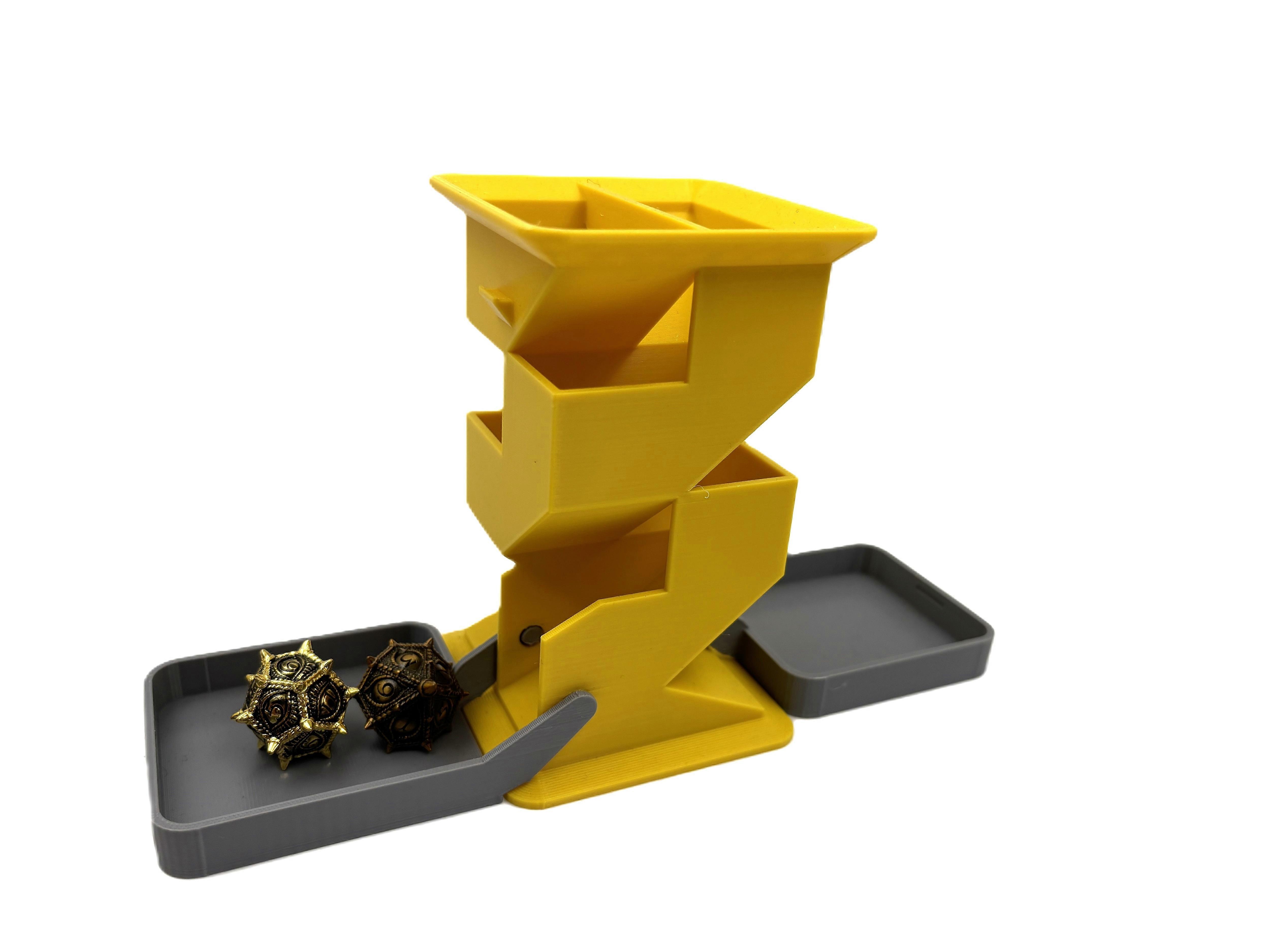 Two Players Dice Tower,dnd Dice Rolling Tower For Dungeon And Dragon Dice Box For Dice Playing Board Game Dicesize 1.8cm/0.7inch
