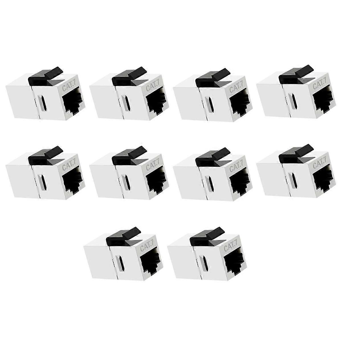 RJ45 Cat7 Shielded Inline Coupler Cat 7 Female to Female for Jack Cat7 Modular Connector with Latch