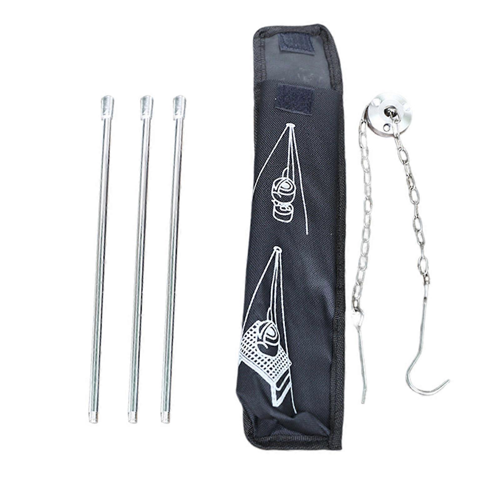 Camping Tripod Cooking Trivet Set with Adjustable Hanging Chain Heavy Duty Aluminum Alloy Pot Bracket with Portable Storage Bag Rust-Proof Stand for O