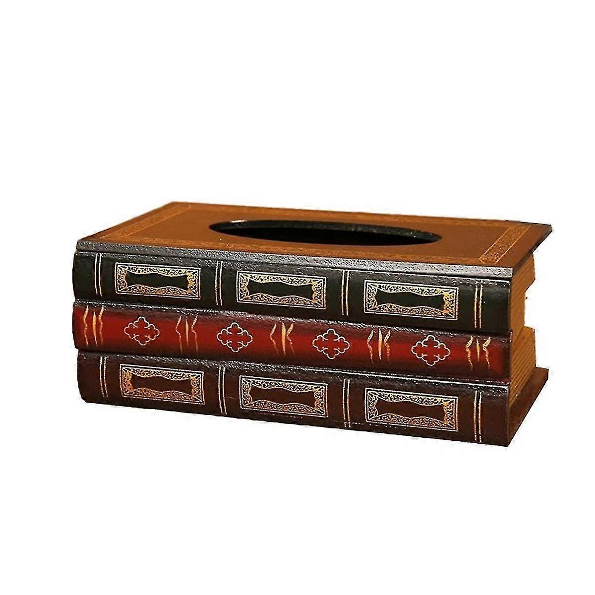 Classical Retro Tissue Box Cover Rectangular Tissue Holder Dispenser Cover Cas
